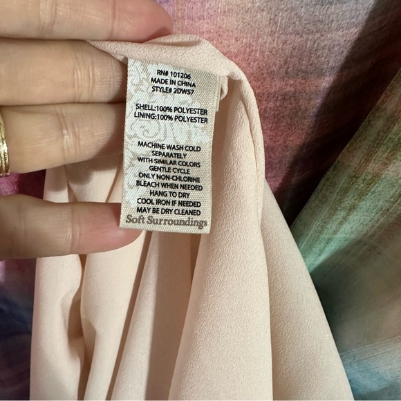 Soft Surroundings Pink Yellow Blue Carnevale Multi Plaid Maxi Dress Cowl Neck - Picture 9 of 9